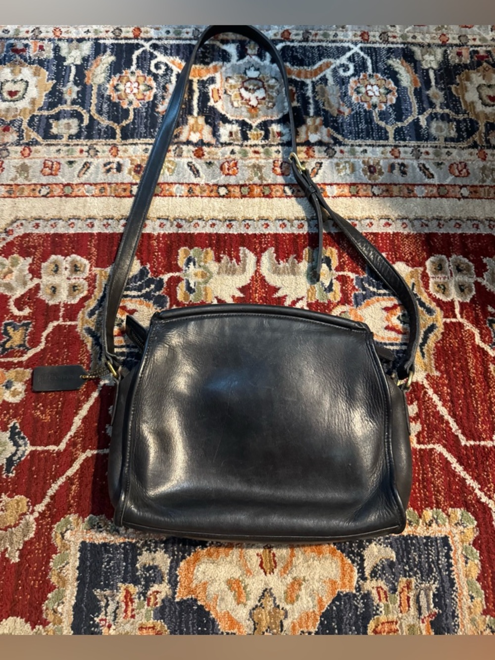 Vintage Coach Carlyle Crossbody Bag Black Leather